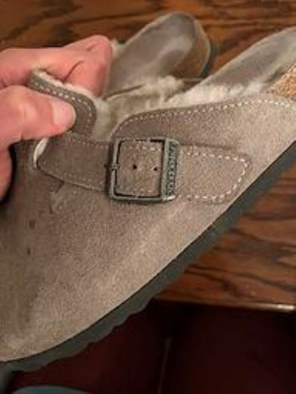 Birkenstock Boston Shearling Suede Leather Clogs in Size 39 Regular - Picture 6 of 8